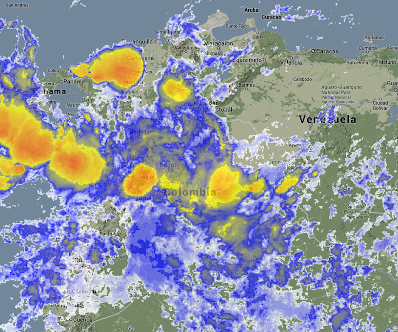 Imagen satelital Colombia