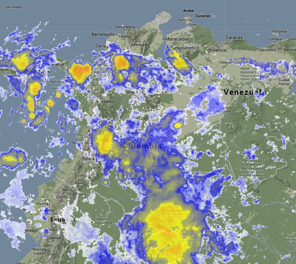 Imagen satelital Colombia 17 mayo