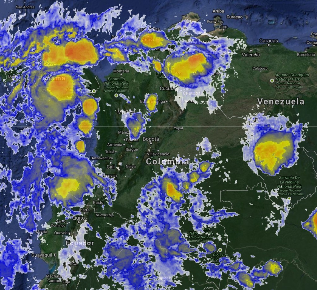 Imagen satelital de Colombia 21 mayo 2014
