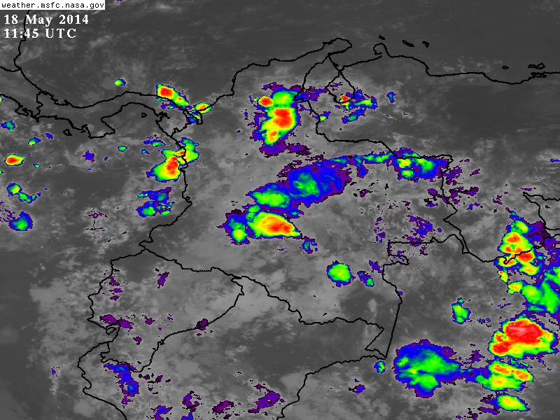 Imagen Satelital Colombia domingo 18 de mayo de 2014