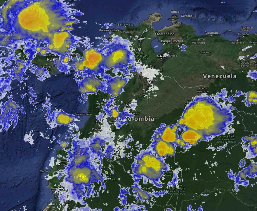 Imagen satelital de Colombia