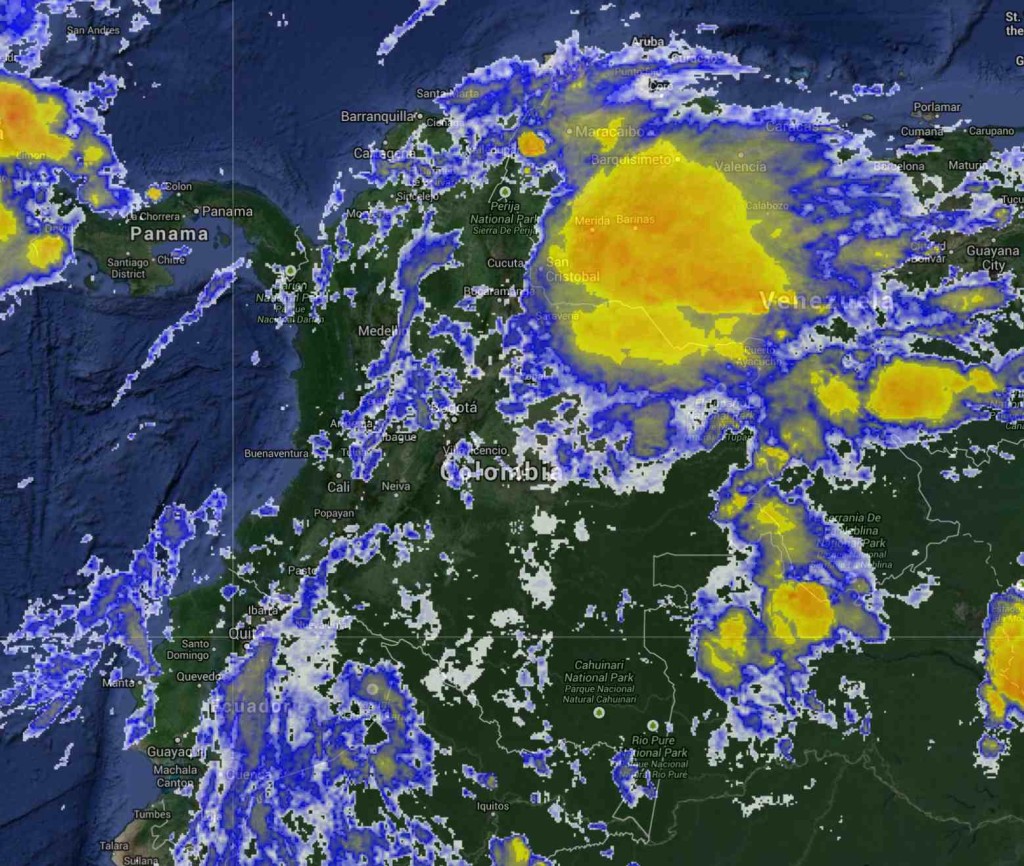 Imagen satelital de Colombia