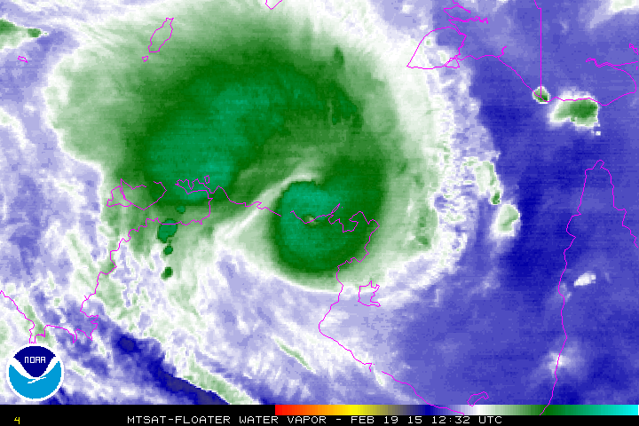 Imagen NOAA, ciclón Lam 