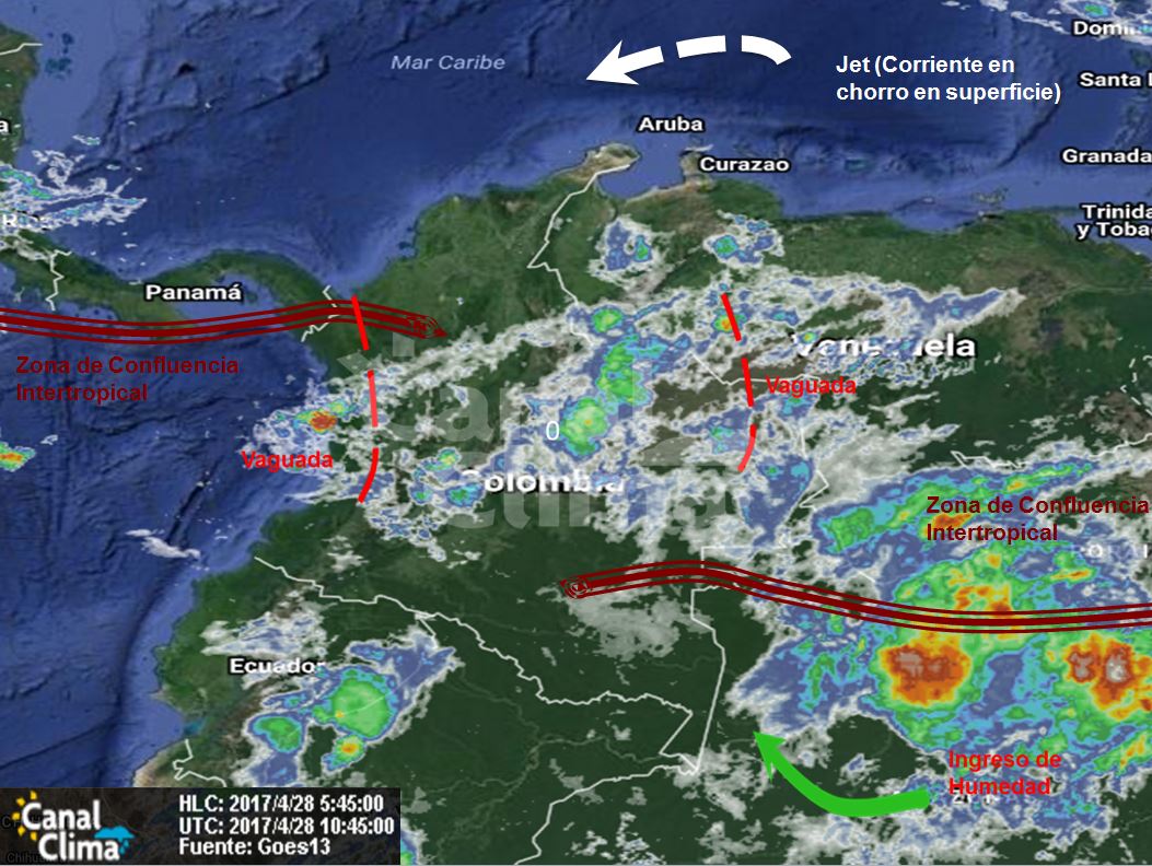 Pronóstico meteorológico para Colombia 28 de abril de 2017 • Canal Clima